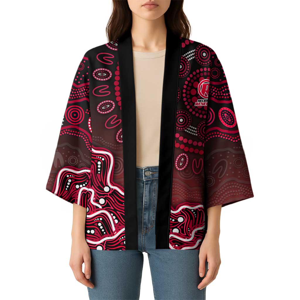 Melbourne Renegades Cricket Mascot Kimono Aboriginal Dot Art Red And Black Tribal Pattern
