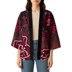 Melbourne Renegades Cricket Mascot Kimono Aboriginal Dot Art Red And Black Tribal Pattern