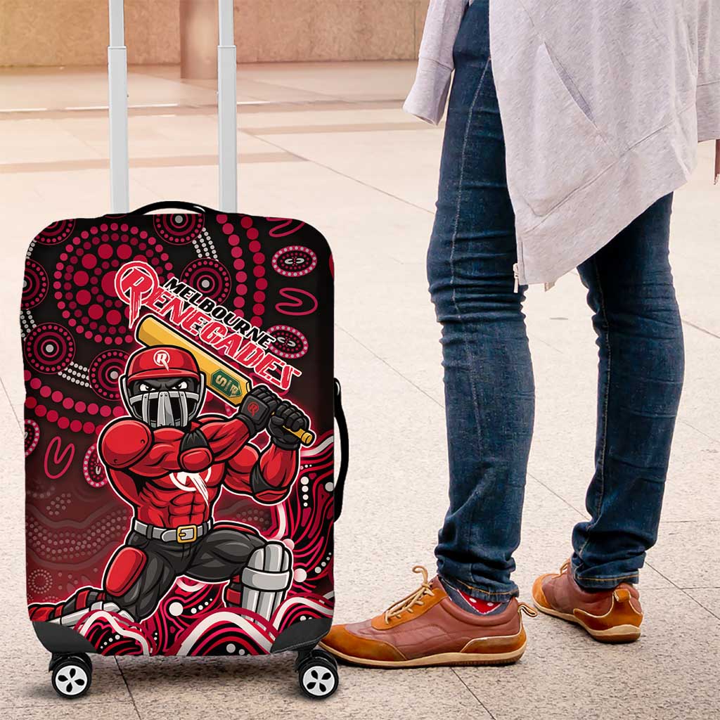 Melbourne Renegades Cricket Mascot Luggage Cover Aboriginal Dot Art Red And Black Tribal Pattern