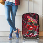 Melbourne Renegades Cricket Mascot Luggage Cover Aboriginal Dot Art Red And Black Tribal Pattern