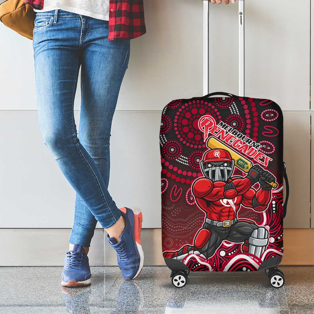 Melbourne Renegades Cricket Mascot Luggage Cover Aboriginal Dot Art Red And Black Tribal Pattern