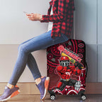 Melbourne Renegades Cricket Mascot Luggage Cover Aboriginal Dot Art Red And Black Tribal Pattern