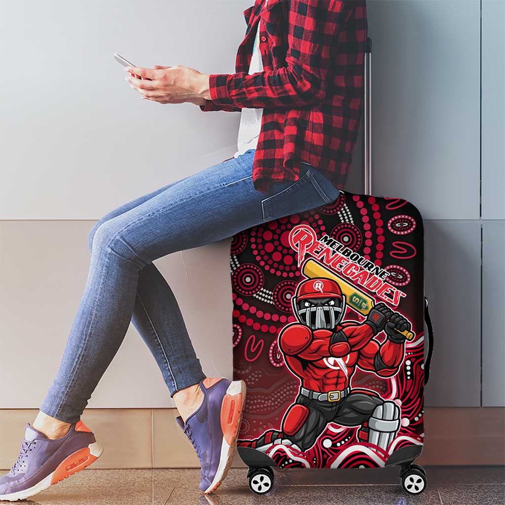 Melbourne Renegades Cricket Mascot Luggage Cover Aboriginal Dot Art Red And Black Tribal Pattern