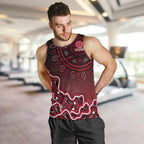 Melbourne Renegades Cricket Mascot Men Tank Top Aboriginal Dot Art Red And Black Tribal Pattern