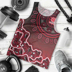 Melbourne Renegades Cricket Mascot Men Tank Top Aboriginal Dot Art Red And Black Tribal Pattern