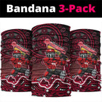 Melbourne Renegades Cricket Mascot Neck Gaiter Aboriginal Dot Art Red And Black Tribal Pattern