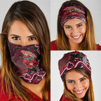 Melbourne Renegades Cricket Mascot Neck Gaiter Aboriginal Dot Art Red And Black Tribal Pattern