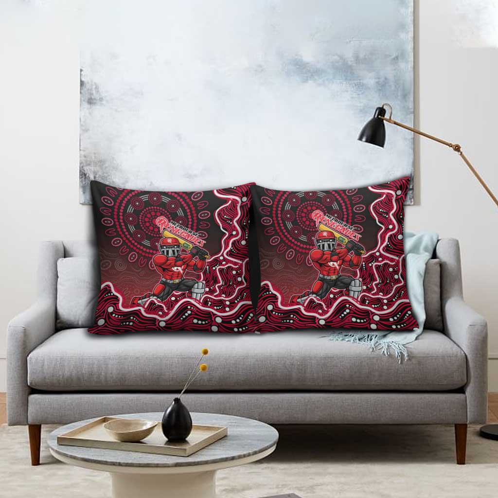 Melbourne Renegades Cricket Mascot Pillow Cover Aboriginal Dot Art Red And Black Tribal Pattern