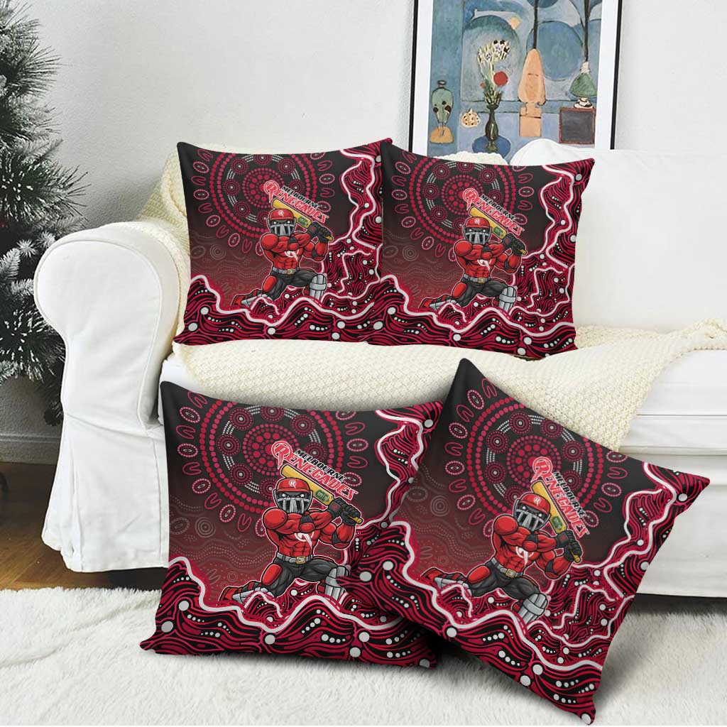 Melbourne Renegades Cricket Mascot Pillow Cover Aboriginal Dot Art Red And Black Tribal Pattern