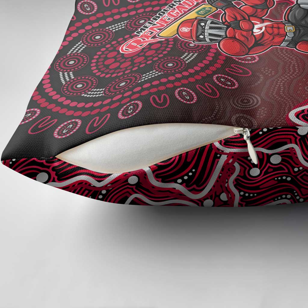 Melbourne Renegades Cricket Mascot Pillow Cover Aboriginal Dot Art Red And Black Tribal Pattern