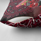 Melbourne Renegades Cricket Mascot Pillow Cover Aboriginal Dot Art Red And Black Tribal Pattern