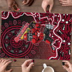 Melbourne Renegades Cricket Mascot Puzzle Aboriginal Dot Art Red And Black Tribal Pattern