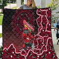 Melbourne Renegades Cricket Mascot Quilt Aboriginal Dot Art Red And Black Tribal Pattern