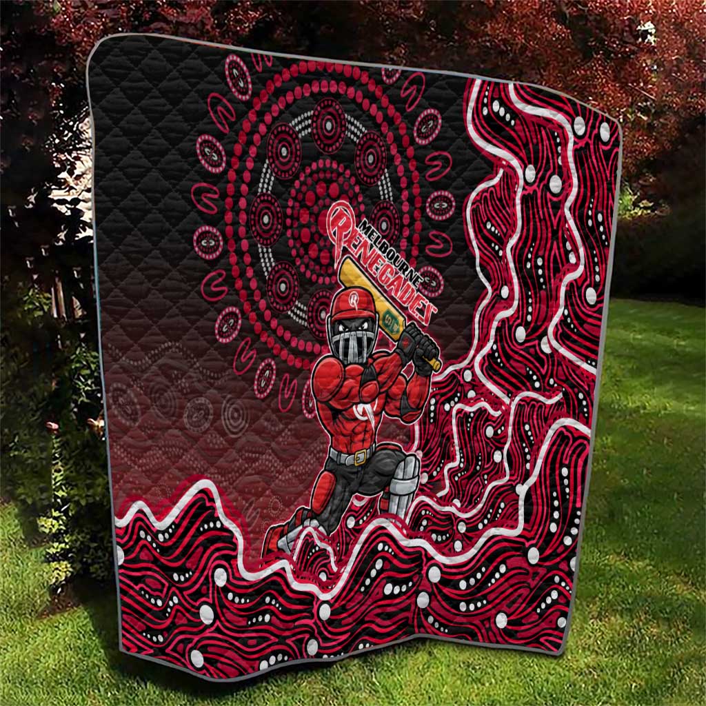 Melbourne Renegades Cricket Mascot Quilt Aboriginal Dot Art Red And Black Tribal Pattern