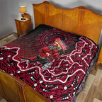 Melbourne Renegades Cricket Mascot Quilt Aboriginal Dot Art Red And Black Tribal Pattern