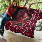 Melbourne Renegades Cricket Mascot Quilt Aboriginal Dot Art Red And Black Tribal Pattern