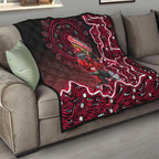 Melbourne Renegades Cricket Mascot Quilt Aboriginal Dot Art Red And Black Tribal Pattern