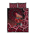 Melbourne Renegades Cricket Mascot Quilt Bed Set Aboriginal Dot Art Red And Black Tribal Pattern