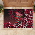 Melbourne Renegades Cricket Mascot Rubber Doormat Aboriginal Dot Art Red And Black Tribal Pattern