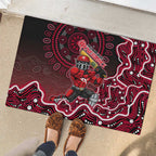 Melbourne Renegades Cricket Mascot Rubber Doormat Aboriginal Dot Art Red And Black Tribal Pattern