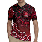 Melbourne Renegades Cricket Mascot Rugby Jersey Aboriginal Dot Art Red And Black Tribal Pattern