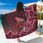 Melbourne Renegades Cricket Mascot Sarong Aboriginal Dot Art Red And Black Tribal Pattern