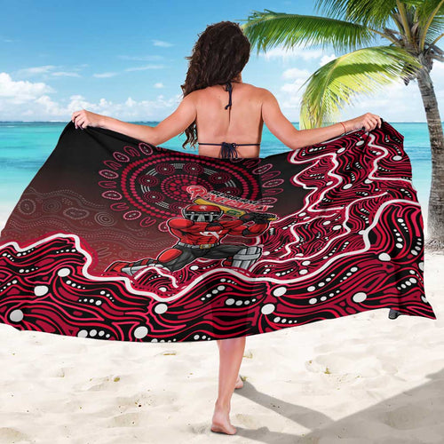 Melbourne Renegades Cricket Mascot Sarong Aboriginal Dot Art Red And Black Tribal Pattern