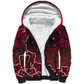 Melbourne Renegades Cricket Mascot Sherpa Hoodie Aboriginal Dot Art Red And Black Tribal Pattern