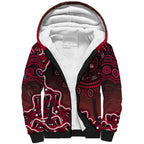 Melbourne Renegades Cricket Mascot Sherpa Hoodie Aboriginal Dot Art Red And Black Tribal Pattern