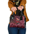Melbourne Renegades Cricket Mascot Shoulder Handbag Aboriginal Dot Art Red And Black Tribal Pattern