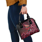 Melbourne Renegades Cricket Mascot Shoulder Handbag Aboriginal Dot Art Red And Black Tribal Pattern