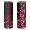 Melbourne Renegades Cricket Mascot Skinny Tumbler Aboriginal Dot Art Red And Black Tribal Pattern