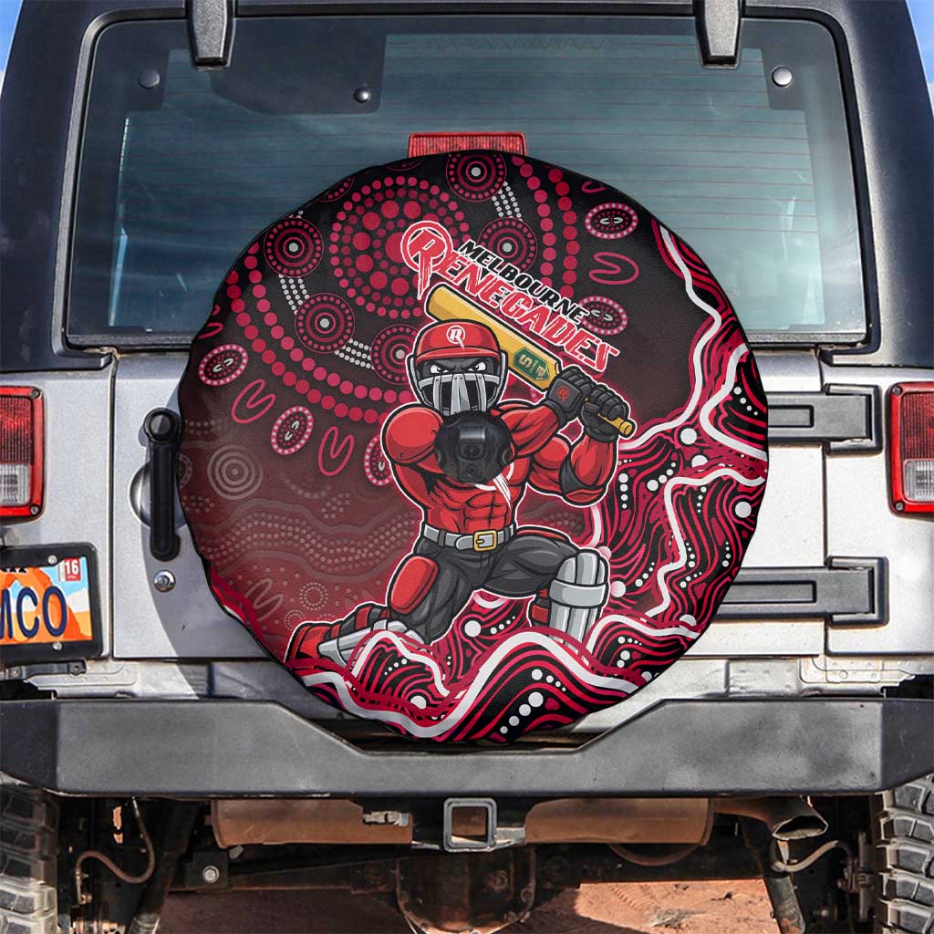 Melbourne Renegades Cricket Mascot Spare Tire Cover Aboriginal Dot Art Red And Black Tribal Pattern