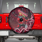 Melbourne Renegades Cricket Mascot Spare Tire Cover Aboriginal Dot Art Red And Black Tribal Pattern