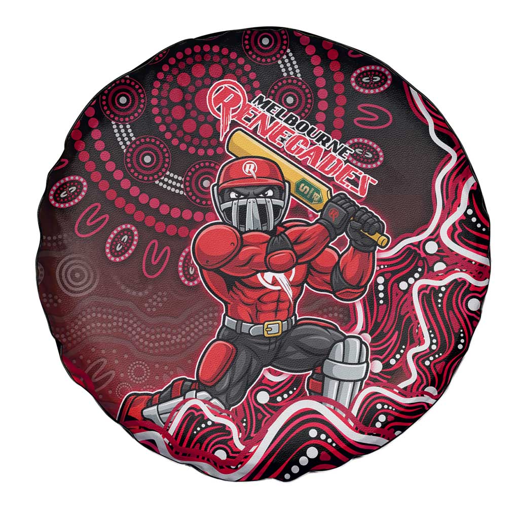 Melbourne Renegades Cricket Mascot Spare Tire Cover Aboriginal Dot Art Red And Black Tribal Pattern