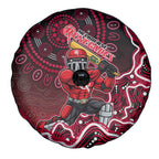 Melbourne Renegades Cricket Mascot Spare Tire Cover Aboriginal Dot Art Red And Black Tribal Pattern