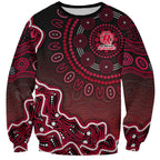 Melbourne Renegades Cricket Mascot Sweatshirt Aboriginal Dot Art Red And Black Tribal Pattern