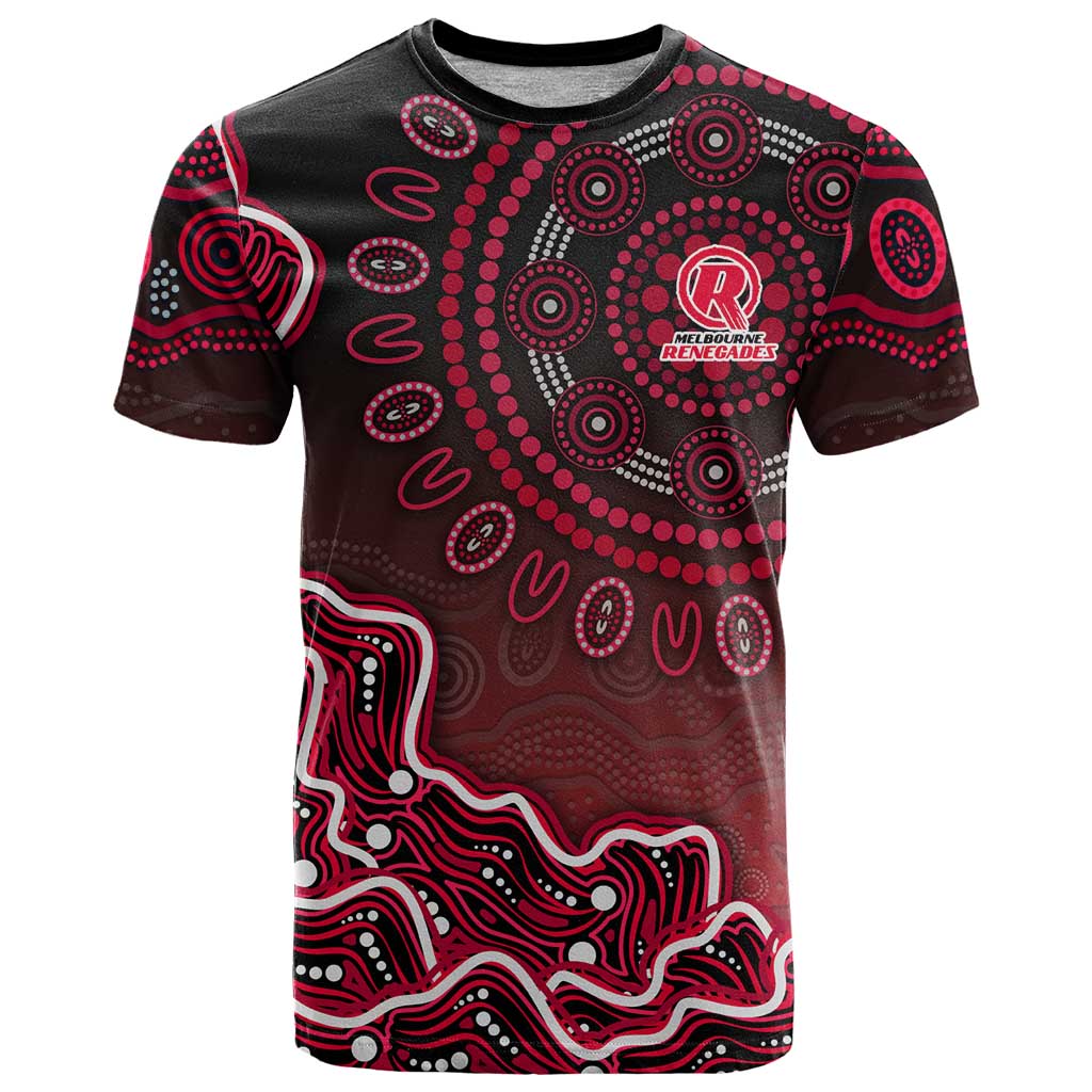 Melbourne Renegades Cricket Mascot T Shirt Aboriginal Dot Art Red And Black Tribal Pattern