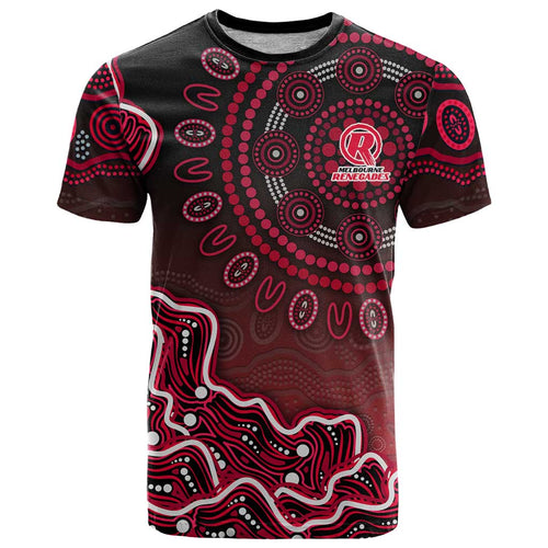 Melbourne Renegades Cricket Mascot T Shirt Aboriginal Dot Art Red And Black Tribal Pattern