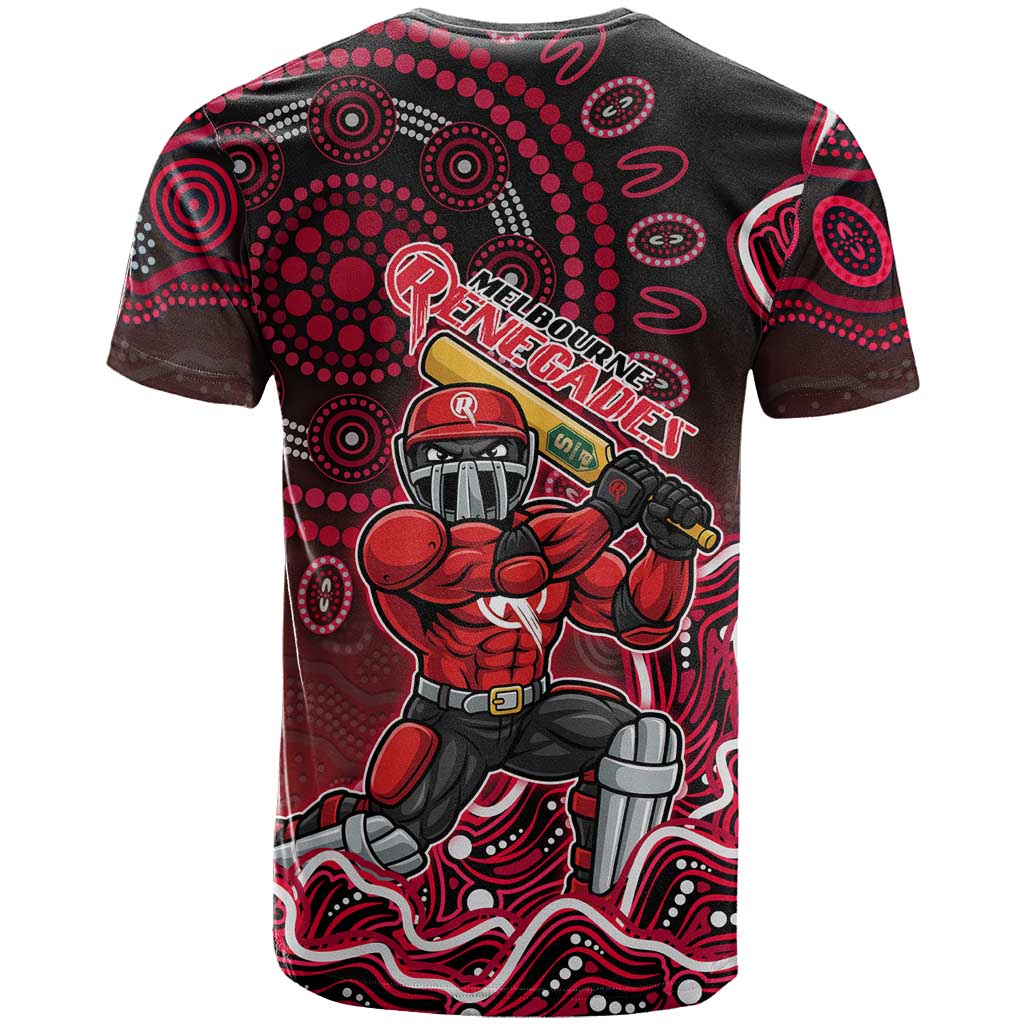Melbourne Renegades Cricket Mascot T Shirt Aboriginal Dot Art Red And Black Tribal Pattern