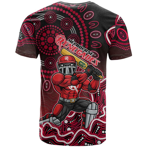 Melbourne Renegades Cricket Mascot T Shirt Aboriginal Dot Art Red And Black Tribal Pattern