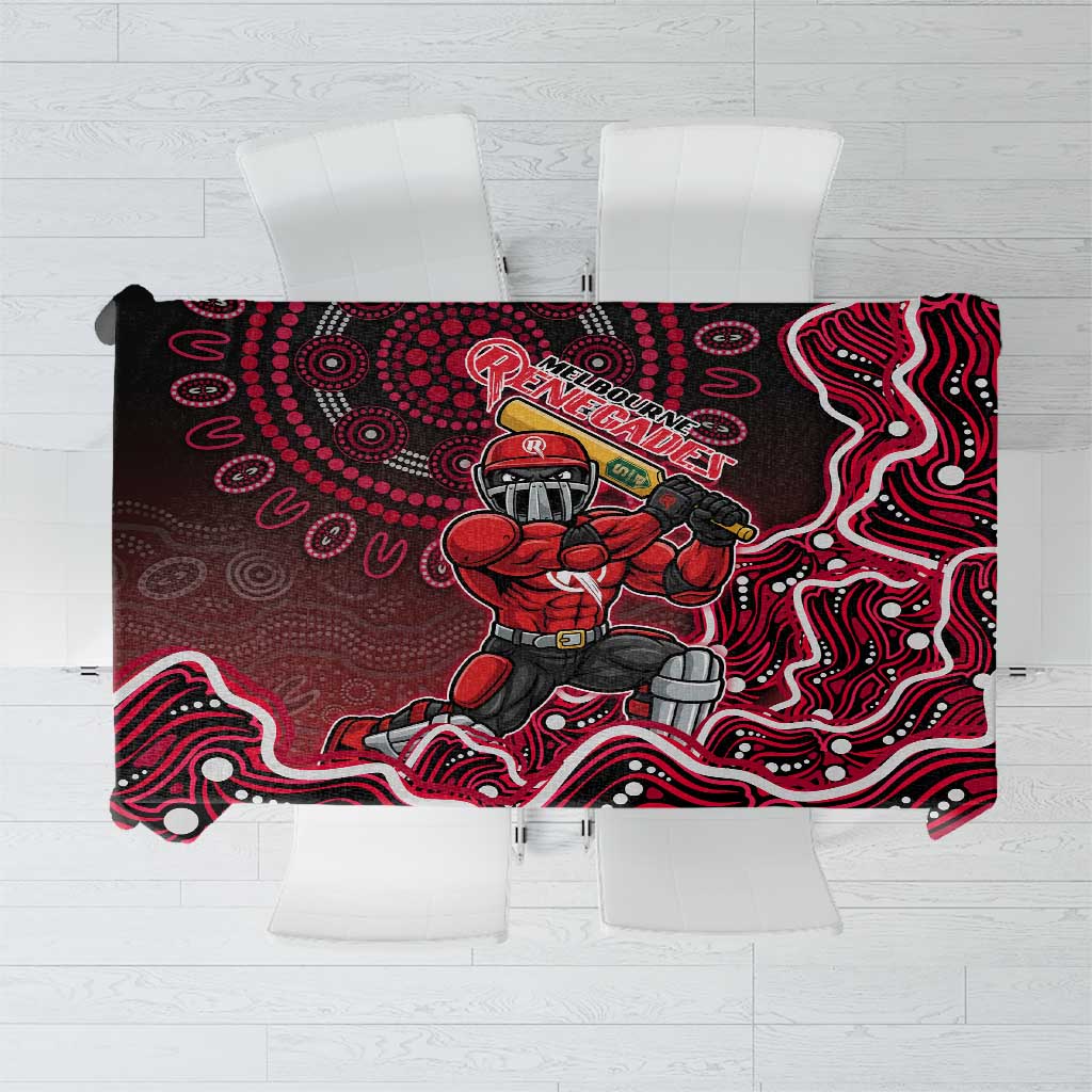 Melbourne Renegades Cricket Mascot Tablecloth Aboriginal Dot Art Red And Black Tribal Pattern