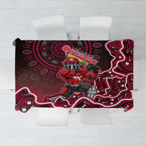 Melbourne Renegades Cricket Mascot Tablecloth Aboriginal Dot Art Red And Black Tribal Pattern