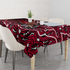 Melbourne Renegades Cricket Mascot Tablecloth Aboriginal Dot Art Red And Black Tribal Pattern