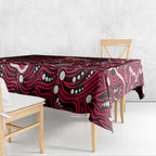 Melbourne Renegades Cricket Mascot Tablecloth Aboriginal Dot Art Red And Black Tribal Pattern