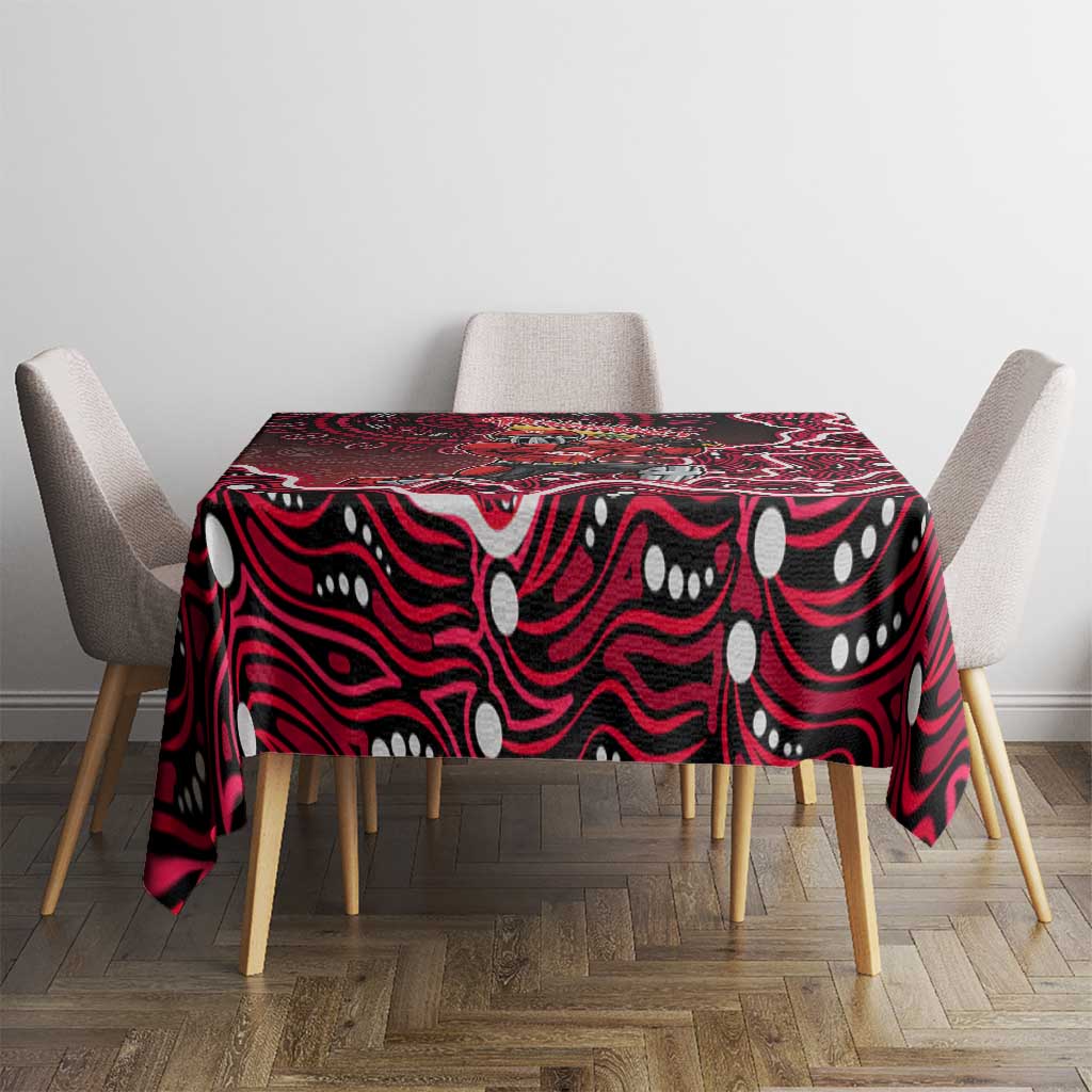 Melbourne Renegades Cricket Mascot Tablecloth Aboriginal Dot Art Red And Black Tribal Pattern