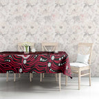 Melbourne Renegades Cricket Mascot Tablecloth Aboriginal Dot Art Red And Black Tribal Pattern