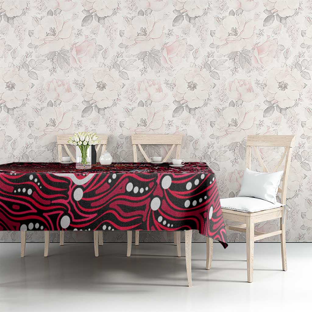 Melbourne Renegades Cricket Mascot Tablecloth Aboriginal Dot Art Red And Black Tribal Pattern