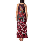 Melbourne Renegades Cricket Mascot Tank Maxi Dress Aboriginal Dot Art Red And Black Tribal Pattern
