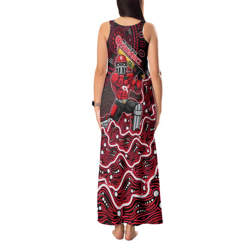 Melbourne Renegades Cricket Mascot Tank Maxi Dress Aboriginal Dot Art Red And Black Tribal Pattern